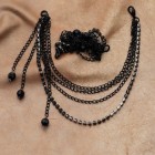 Multi-chainette, chaine strass et pendentifs - Noir